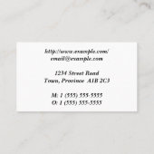 , traditioneel Visitekaartje (Achterkant)