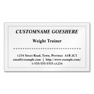 Traditioneel Visitekaartje voor de trainer Magneti Magnetisch Visitekaartje