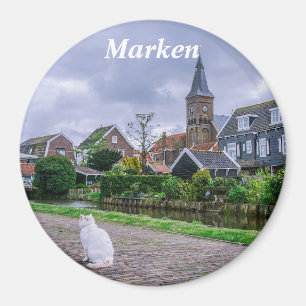 Traditioneel vissersdorp Marken in Nederland Magneet