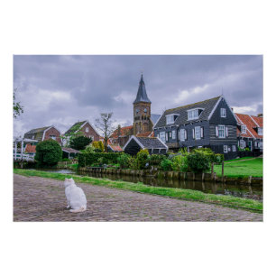 Traditioneel vissersdorp Marken in Nederland Perfect Poster