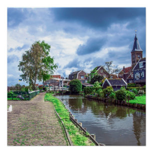 Traditioneel vissersdorp Marken, Nederland Perfect Poster