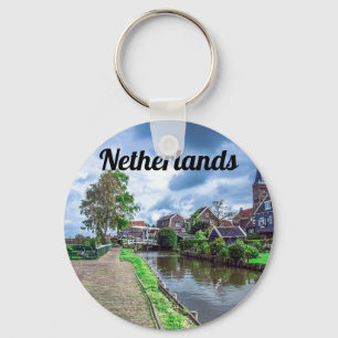 Traditioneel vissersdorp Marken, Nederland Sleutelhanger