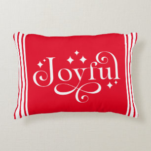 Traditioneel vrolijk kerstscript Red Lumbar Accent Kussen