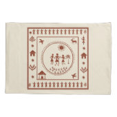 Traditioneel Warli Art Pillow Hoesje Kussensloop (Achterkant)