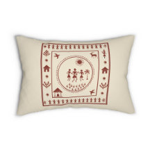 Traditioneel Warli Art Pillow Hoesje