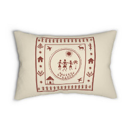 Traditioneel Warli Art Pillow Hoesje Kussensloop
