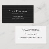 Traditioneel wit op zwart minimalistisch visitekaartje (Voorkant / Achterkant)