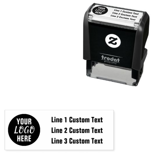 Traditioneel zakelijk logo met 3 regels zelfinktende stempel (In situ)