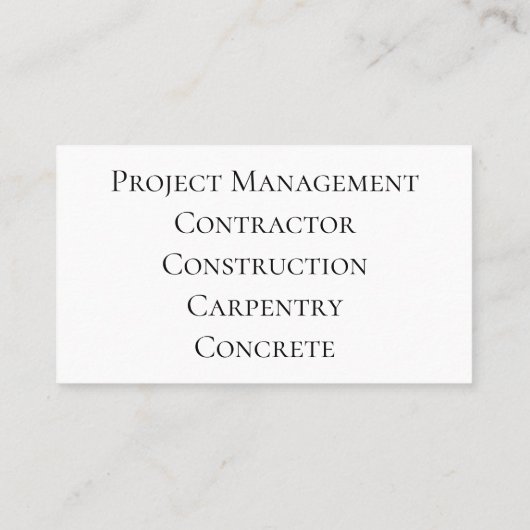 Traditioneel zwart, grijs en wit Visitekaartje (Achterkant)