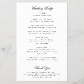 Traditioneel zwart-wit trouwprogramma flyer (Achterkant)