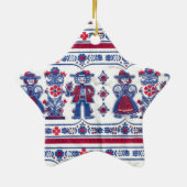 Traditioneel Zwitsers folklore-patroon Keramisch Ornament (Achterkant)