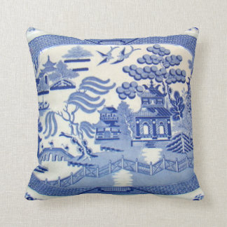 Traditionele 19e eeuw Blauw Willow China Pillow Kussen
