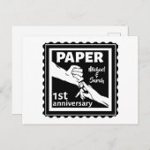 Traditionele 1e trouwdag briefkaart (Voorkant / Achterkant)