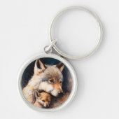 Traditionele aangepaste foto-Wolf aangepast Sleutelhanger (Voorkant)