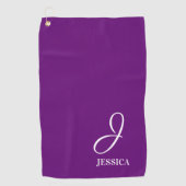 Traditionele aangepaste naam + Initialen golfhandd Golfhanddoek (Voorkant)