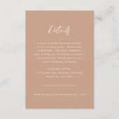 Traditionele aardse neutrale elegante bruiloft informatiekaartje (Voorkant)
