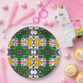 Traditionele Afrikaanse Kunst Ndebele Afrika Cultu Papieren Bordje (Feest)