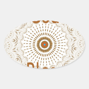 Traditionele Afrikaanse Motif Design Art Print Ovale Sticker