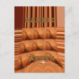 Traditionele Afrikaanse spiegel: geweven Giraffe Briefkaart