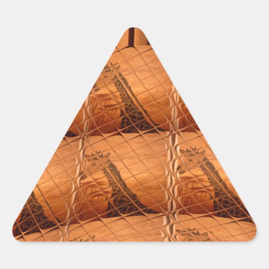 Traditionele Afrikaanse spiegel: geweven Giraffe Driehoek Sticker (Voorkant)