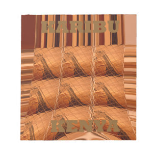 Traditionele Afrikaanse spiegel: geweven Giraffe Notitieblok