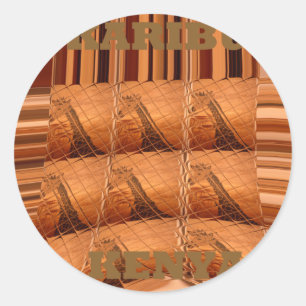 Traditionele Afrikaanse spiegel: geweven Giraffe Ronde Sticker