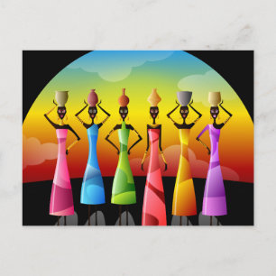 Traditionele Afrikaanse vrouwen Briefkaart