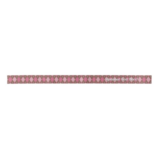 Traditionele Argyle Knit in bruin en roze - Aangep Lint (Voorkant)