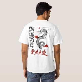 Traditionele Aziatische Mythische Draak & Rode Wol T-shirt
