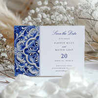Traditionele Azulejo Tegel "Save the Date" Bruilof