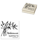 Traditionele Bamboe Ink Script Naam Retouradres Rubberstempel (Gestempeld)