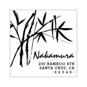 Traditionele Bamboe Ink Script Naam Retouradres Rubberstempel (Afrduk)