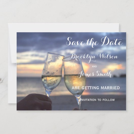 Traditionele batchbruiloft bespaart de datum magnetische uitnodiging (Voorkant)