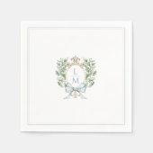 Traditionele bladkam w / boog | Monogram bruiloft Servet (Voorkant)