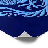 Traditionele blauwe Chinese drakencirkel Poster (Hoek)