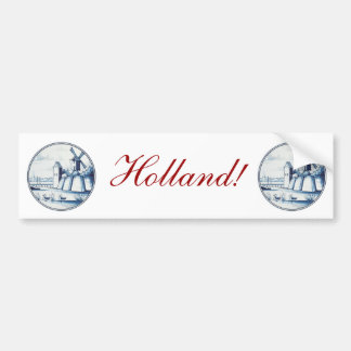 Traditionele blauwe tegel in Nederland Bumpersticker