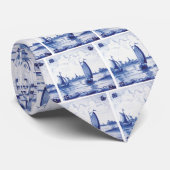 Traditionele blauwe tegel in Nederland Stropdas (Opgerold)