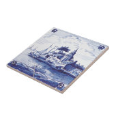 Traditionele blauwe tegel in Nederland Tegeltje (Zijkant)