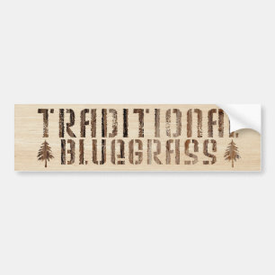 Traditionele blauwvintonijn in hout bumpersticker