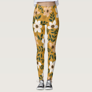 Traditionele bloemen: verzamel naadloos patroon leggings