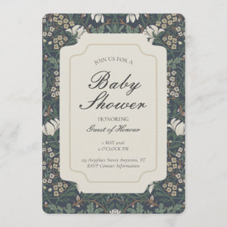 Traditionele bloemenkunst en handwerk baby shower kaart