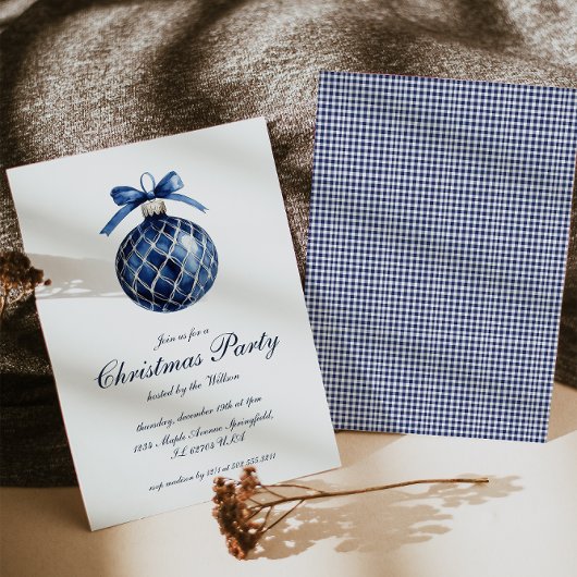 Traditionele Blue Ornament kerstvakantie Kaart