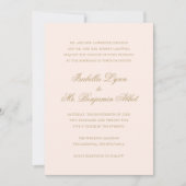 Traditionele Blush Roze Formele Elegante Huwelijk Kaart (Voorkant)