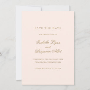 Traditionele Blush Roze Formele Elegante Huwelijk Save The Date