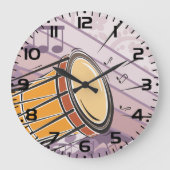 Traditionele Bongo Drum met Muzieknoten Grote Klok (Voorkant)