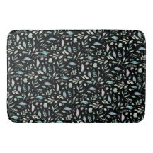 Traditionele Botanische Blad Patroon Blues op Zwar