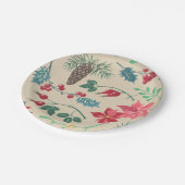 Traditionele Botanische Kerstmis (beige) Papieren Bordje (Gekanteld)