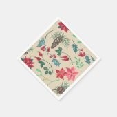 Traditionele Botanische Kerstmis (beige) Servetten (Hoek)