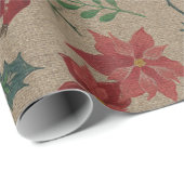 Traditionele Botanische Kerstmis Cadeaupapier (Rol Hoek)