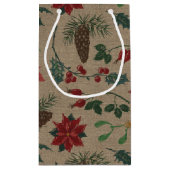 Traditionele Botanische Kerstmis Klein Cadeauzakje (Achterkant)